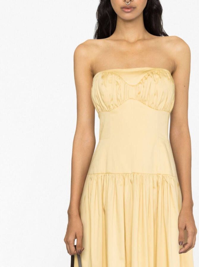 TOVE Strapless jurk Geel