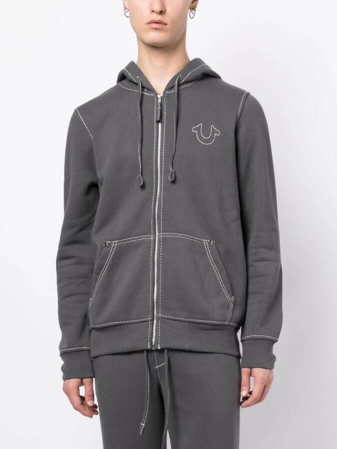 True Religion Hoodie met rits Grijs