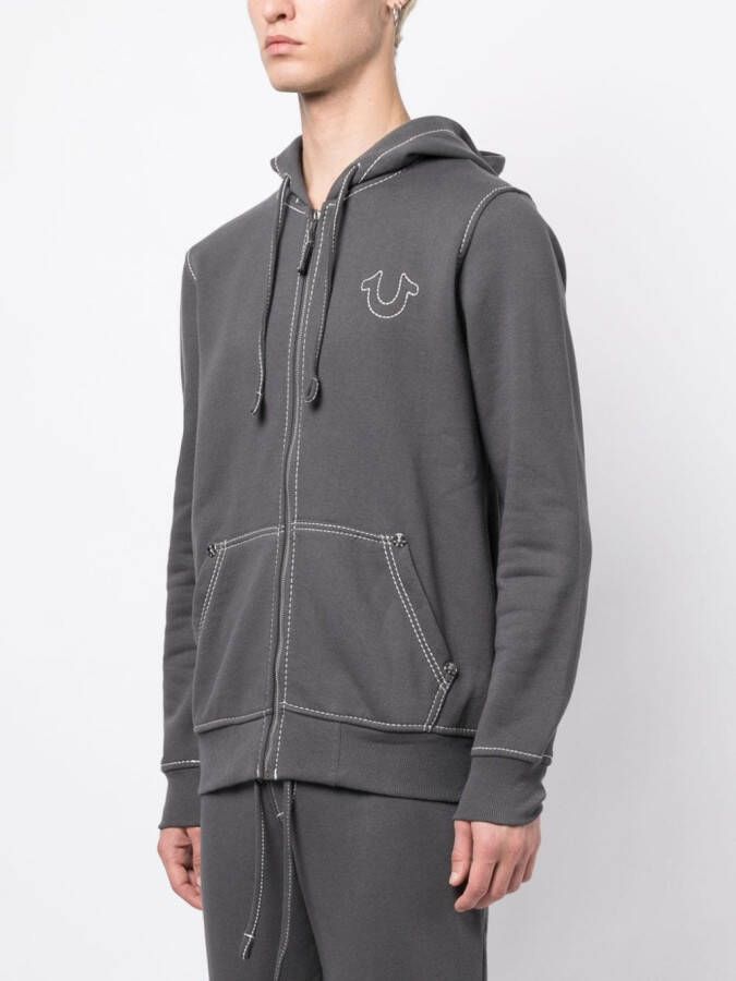 True Religion Hoodie met rits Grijs