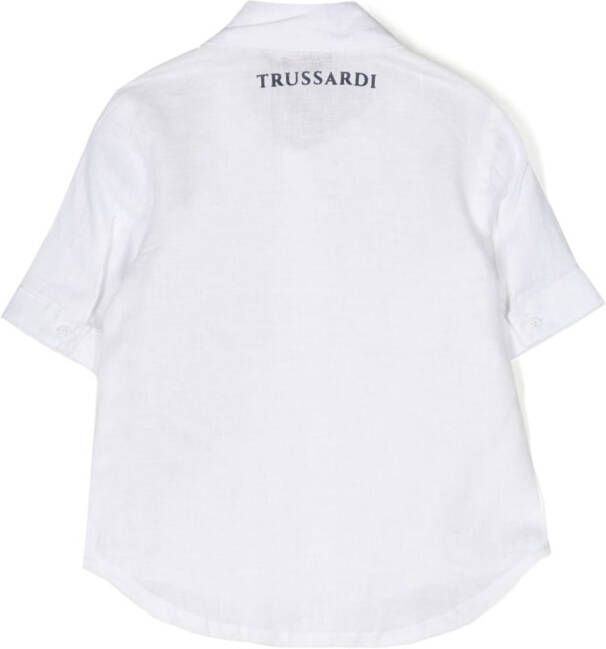 TRUSSARDI JUNIOR Shirt met geborduurd logo Wit