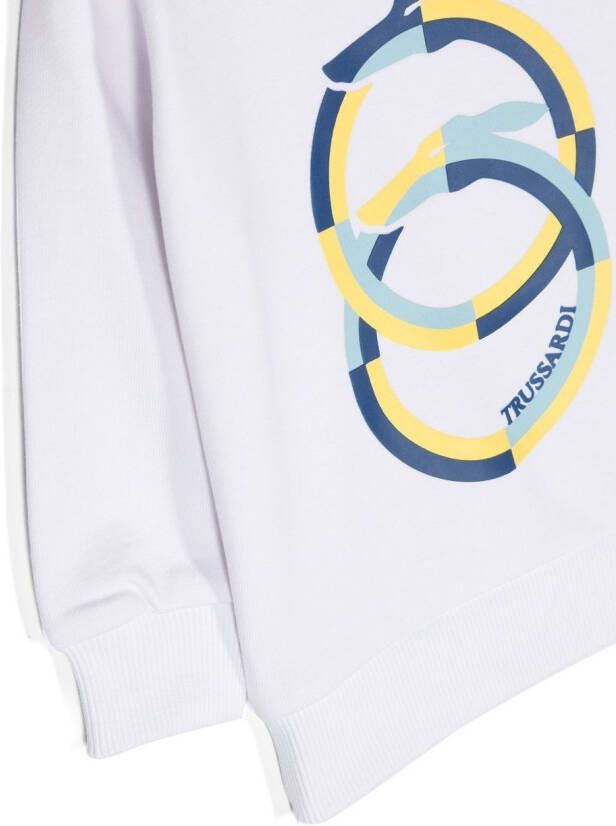 TRUSSARDI JUNIOR Sweater met logoprint Wit