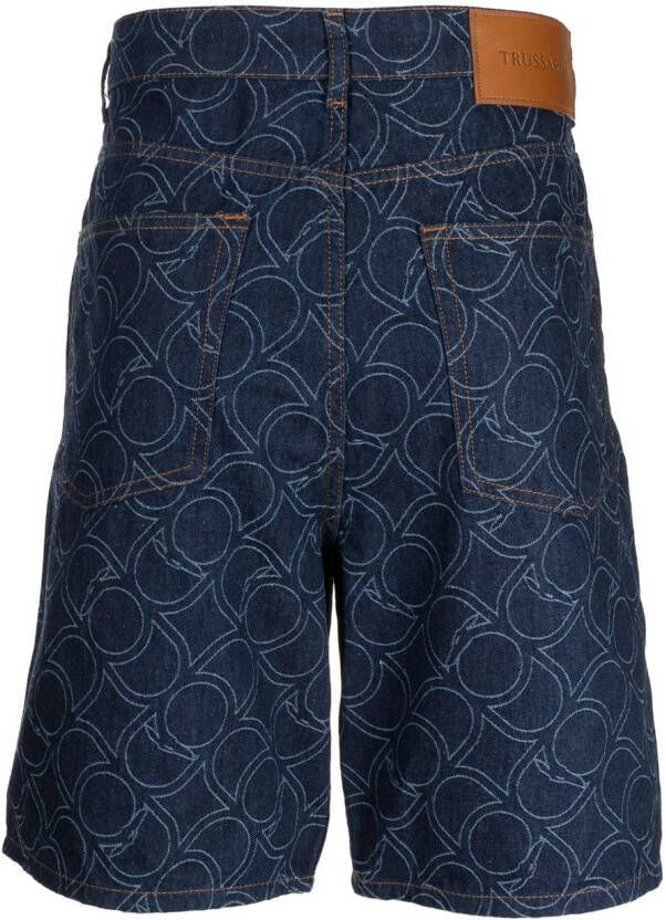 Trussardi Shorts met grafische print Blauw