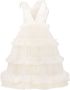 Tulleen Asymmetrische avondjurk Beige - Thumbnail 2