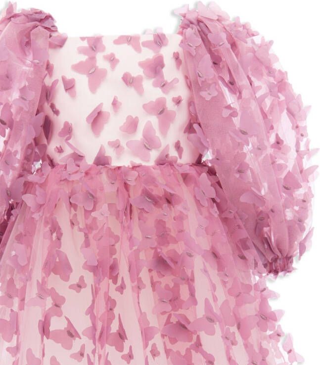 Tulleen Jurk met vlinderpatch Roze