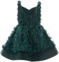 Tulleen Jurk met bloe applicatie Groen - Thumbnail 2