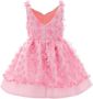 Tulleen Jurk met bloe applicatie Roze - Thumbnail 2