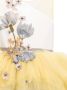Tulleen Jurk met geborduurde bloe Blauw - Thumbnail 3