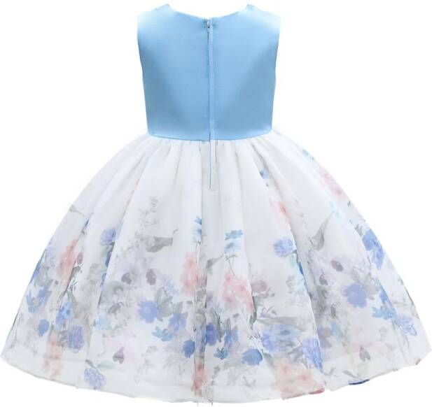 Tulleen Mabel jurk met bloemenprint Blauw