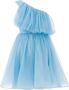 Tulleen Off-shoulder jurk Blauw - Thumbnail 2