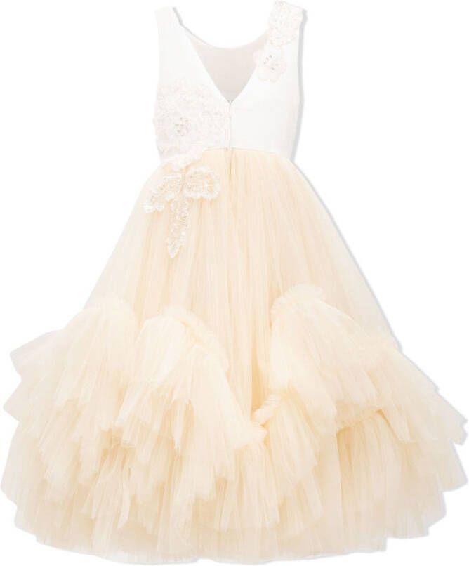 Tulleen Tulen avondjurk Beige