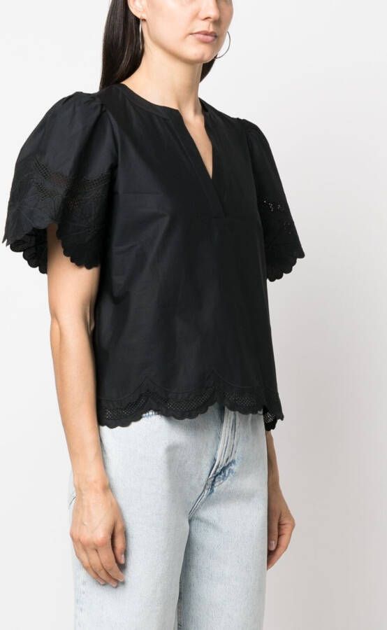 TWINSET Broderie anglaise blouse Zwart