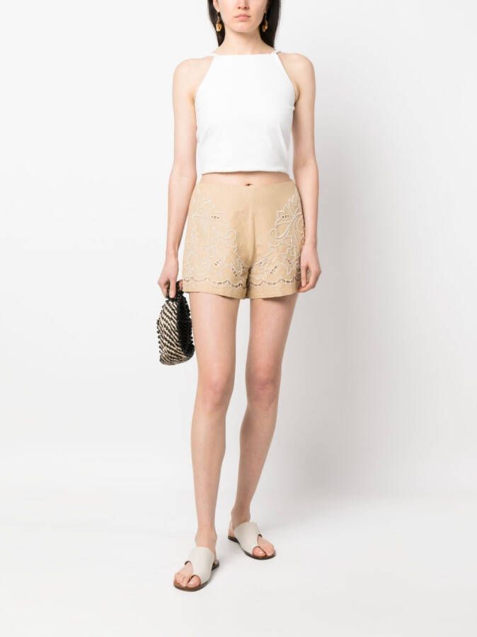 TWINSET Broderie anglaise shorts Beige