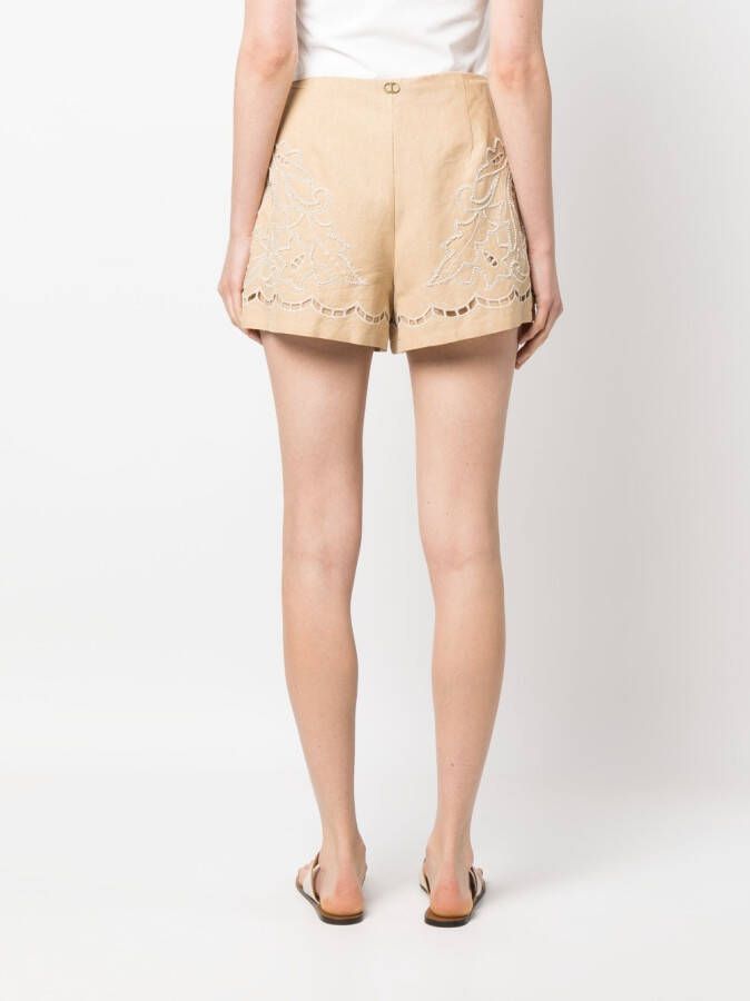 TWINSET Broderie anglaise shorts Beige