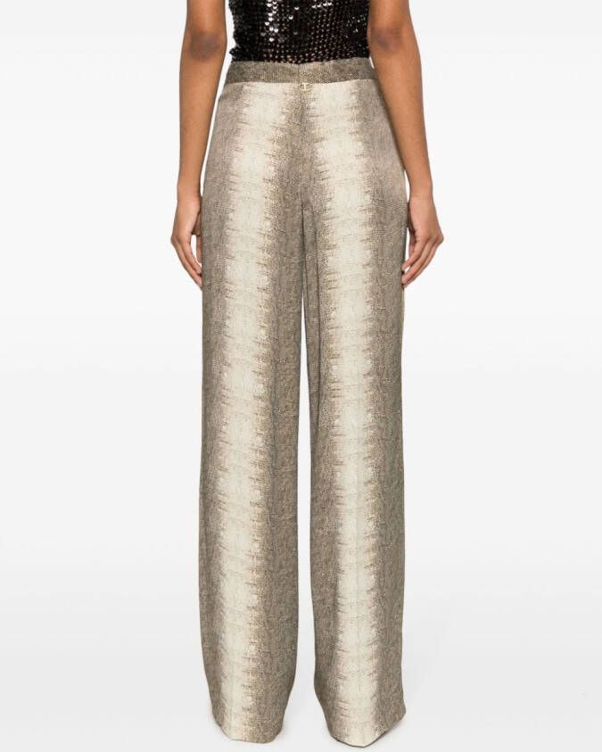 TWINSET Broek met hagedissen-effect Bruin