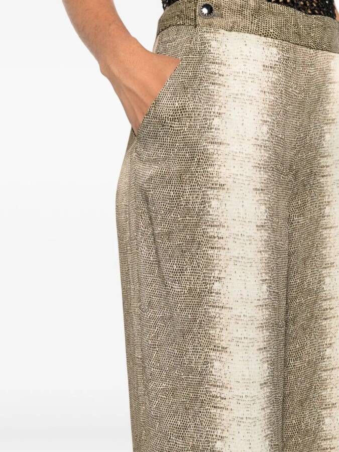 TWINSET Broek met hagedissen-effect Bruin