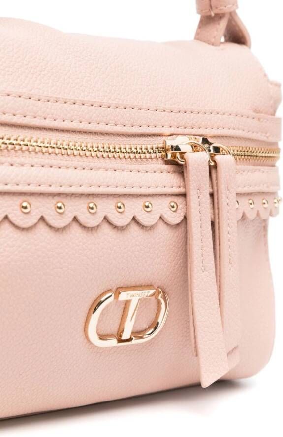 TWINSET Cécile shopper met logoplakkaat Roze