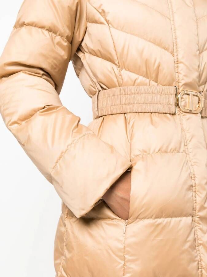 TWINSET Donsjas met capuchon Beige