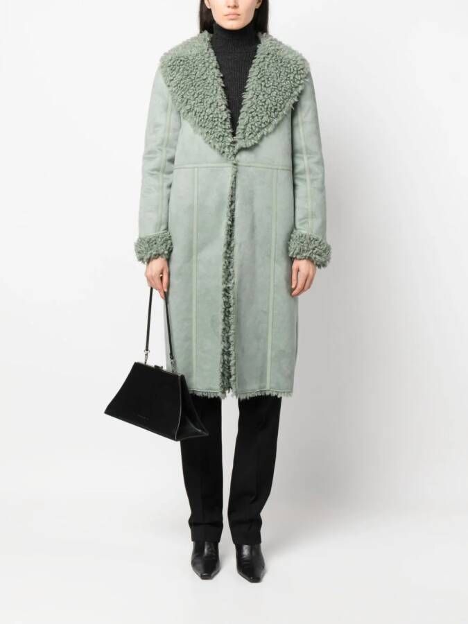 TWINSET Jas van imitatielamswol Groen