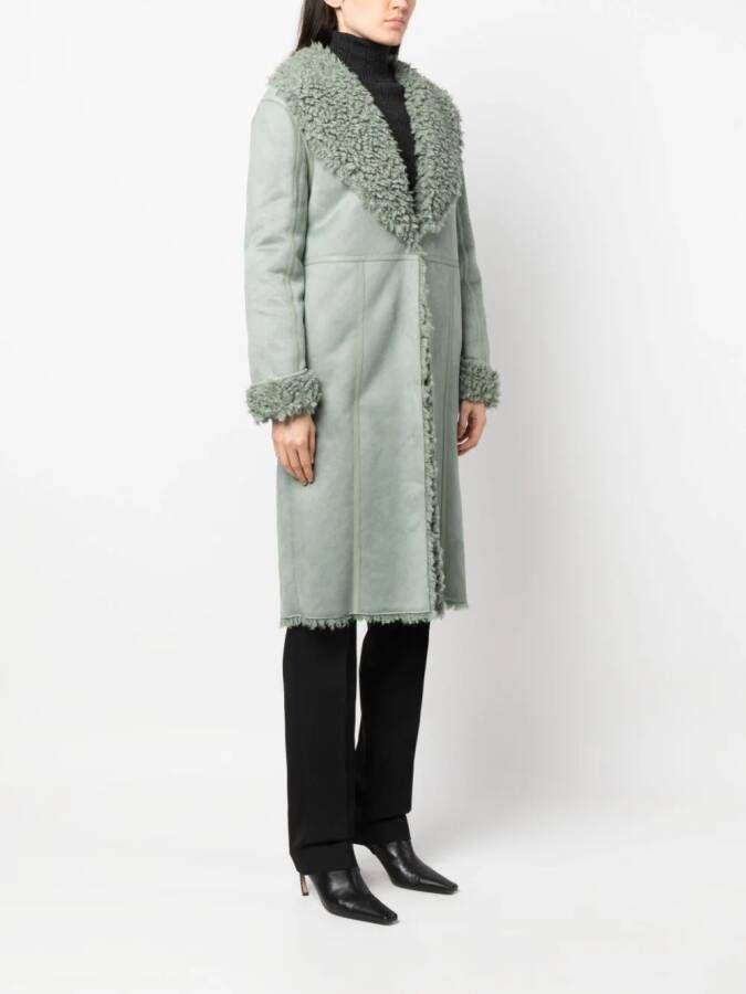 TWINSET Jas van imitatielamswol Groen