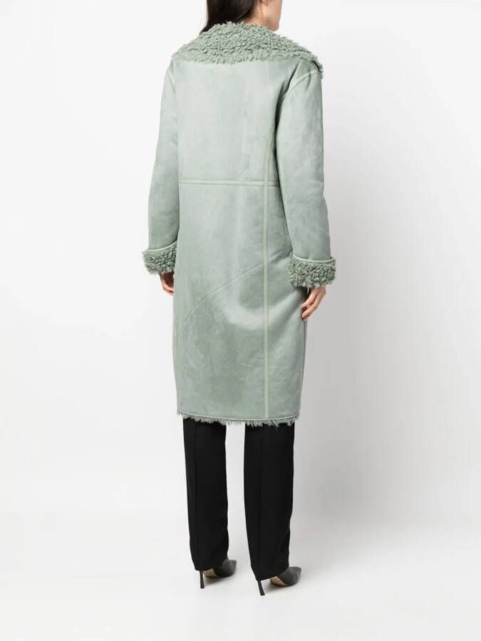 TWINSET Jas van imitatielamswol Groen