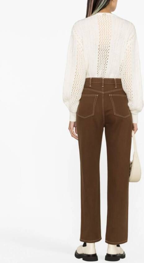 TWINSET feather-detail cable-knit jumper Wit