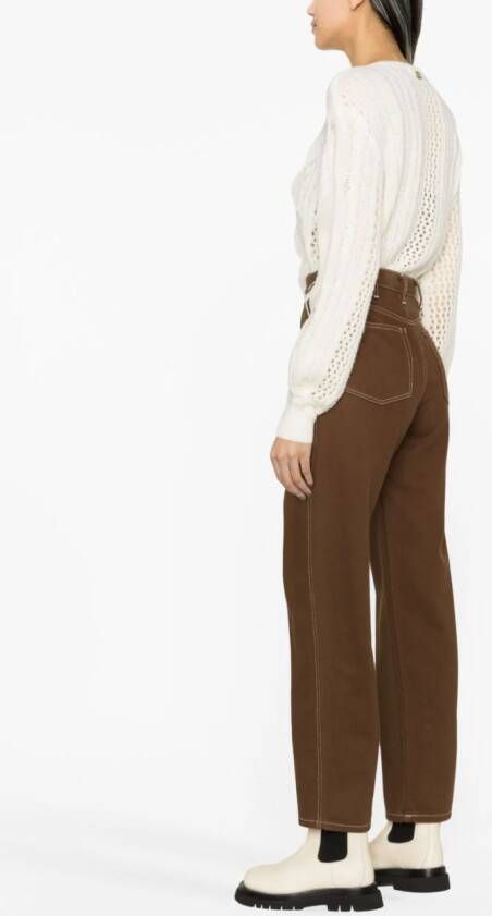 TWINSET feather-detail cable-knit jumper Wit