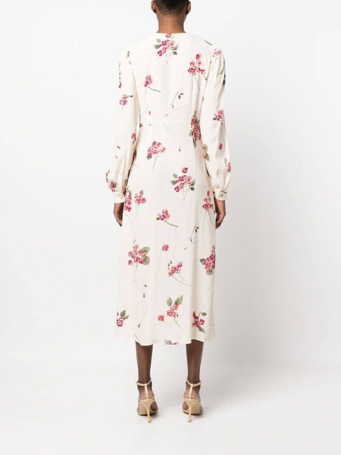TWINSET Midi-jurk met bloemenprint Beige