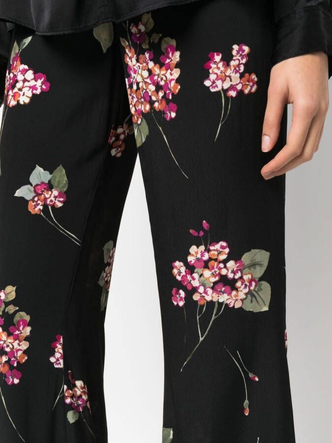 TWINSET Broek met bloemenprint Zwart