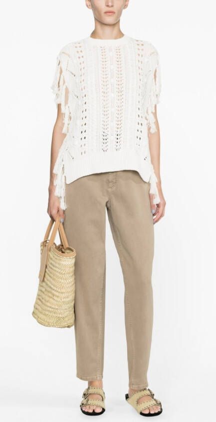 TWINSET Top met franje detail Wit
