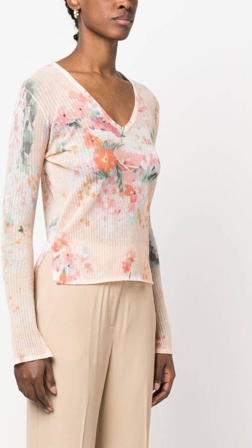 TWINSET Geribbelde blouse Oranje