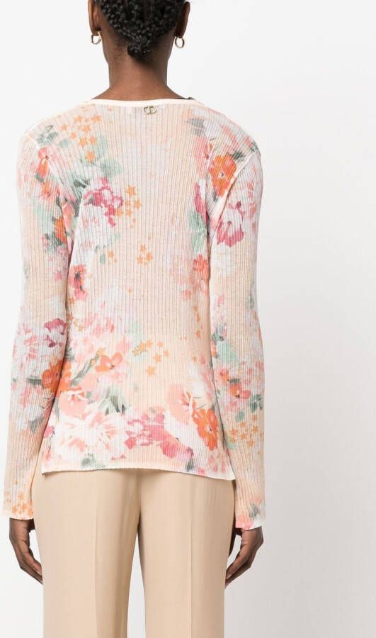 TWINSET Geribbelde blouse Oranje