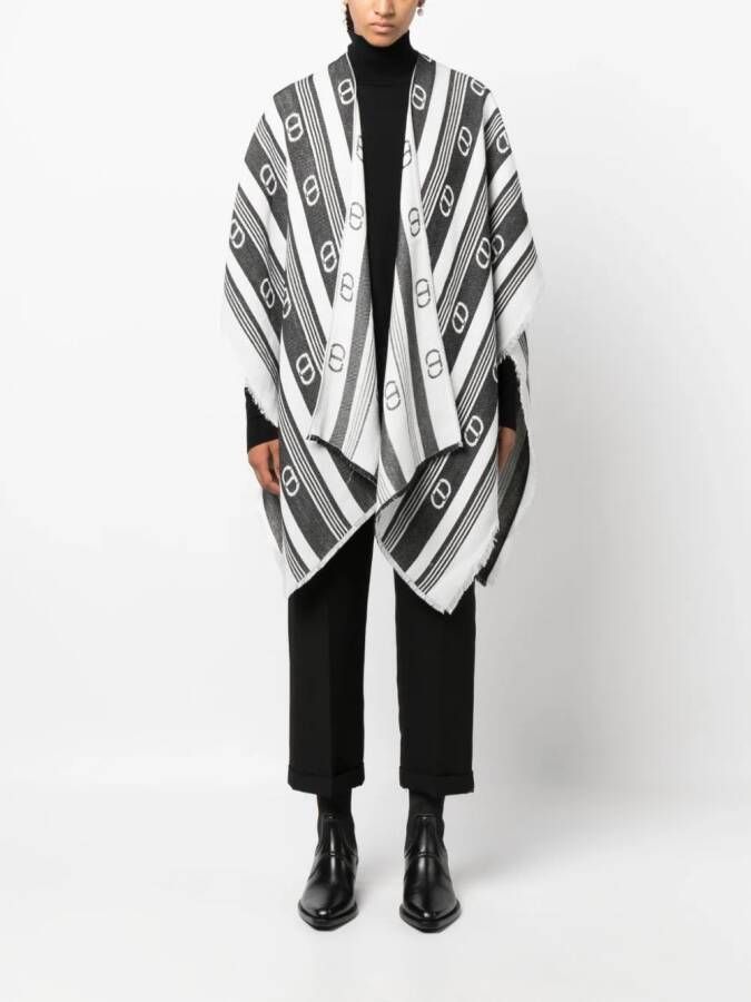 TWINSET Gestreepte poncho Wit