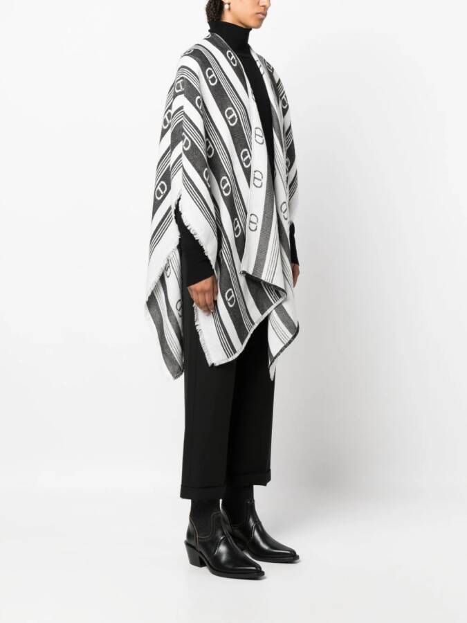 TWINSET Gestreepte poncho Wit