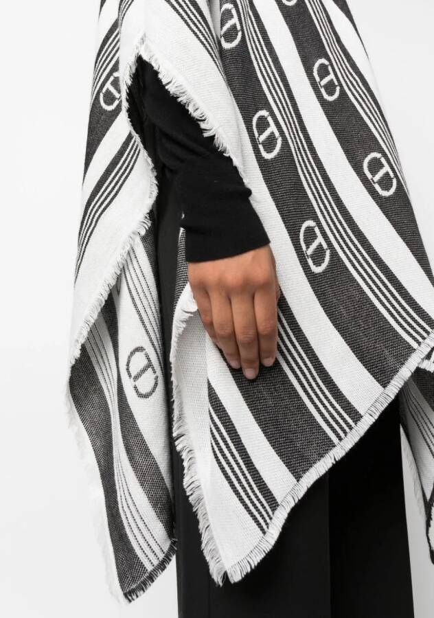 TWINSET Gestreepte poncho Wit