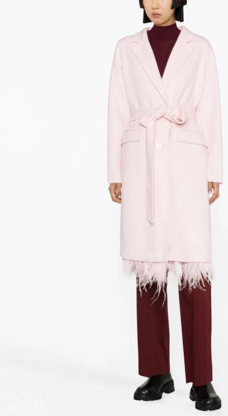 TWINSET Jas met veren afwerking Roze