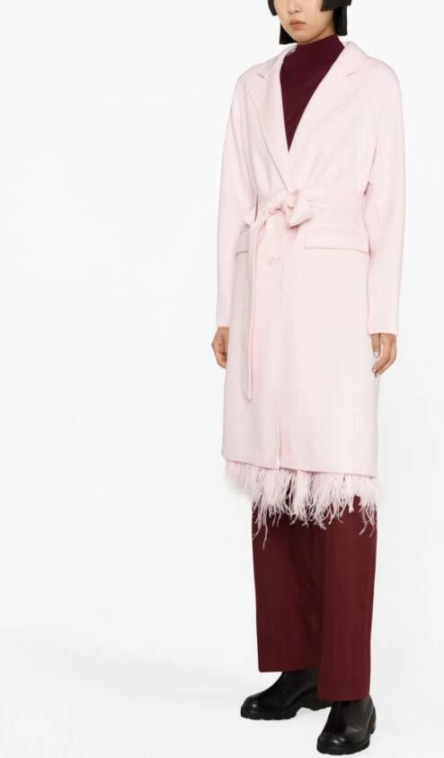 TWINSET Jas met veren afwerking Roze