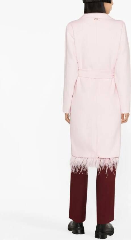 TWINSET Jas met veren afwerking Roze
