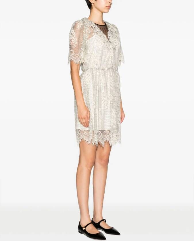 TWINSET Jurk met bloemenkant Beige