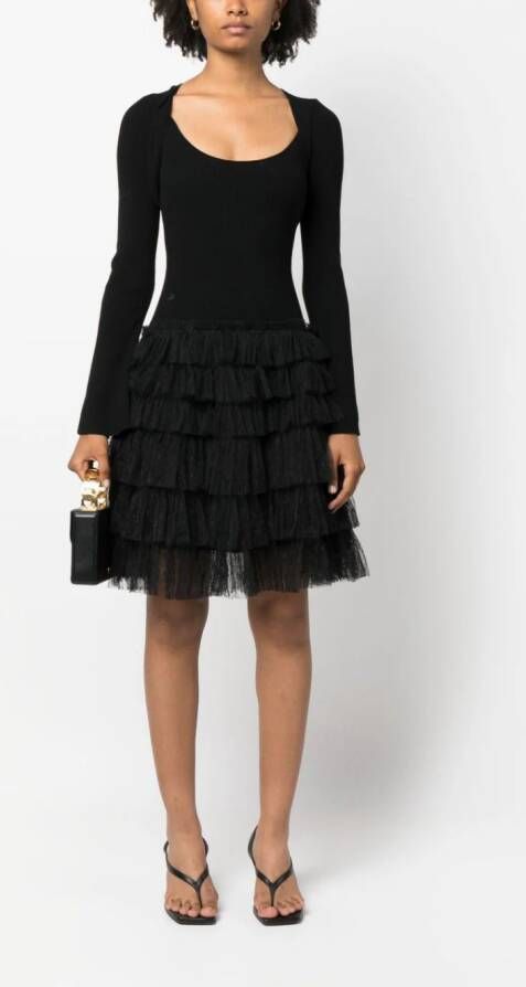 TWINSET Jurk met tule Zwart
