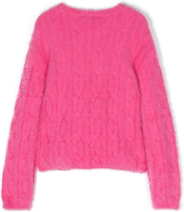 TWINSET Kids Kabelgebreide trui Roze