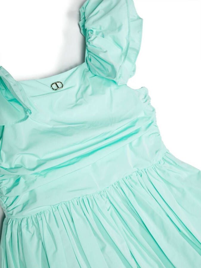 TWINSET Kids Geplooide jurk Groen