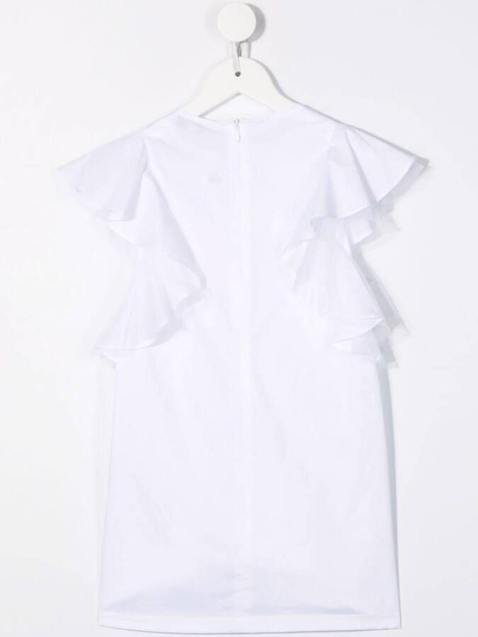 TWINSET Kids Jurk met ruches Wit