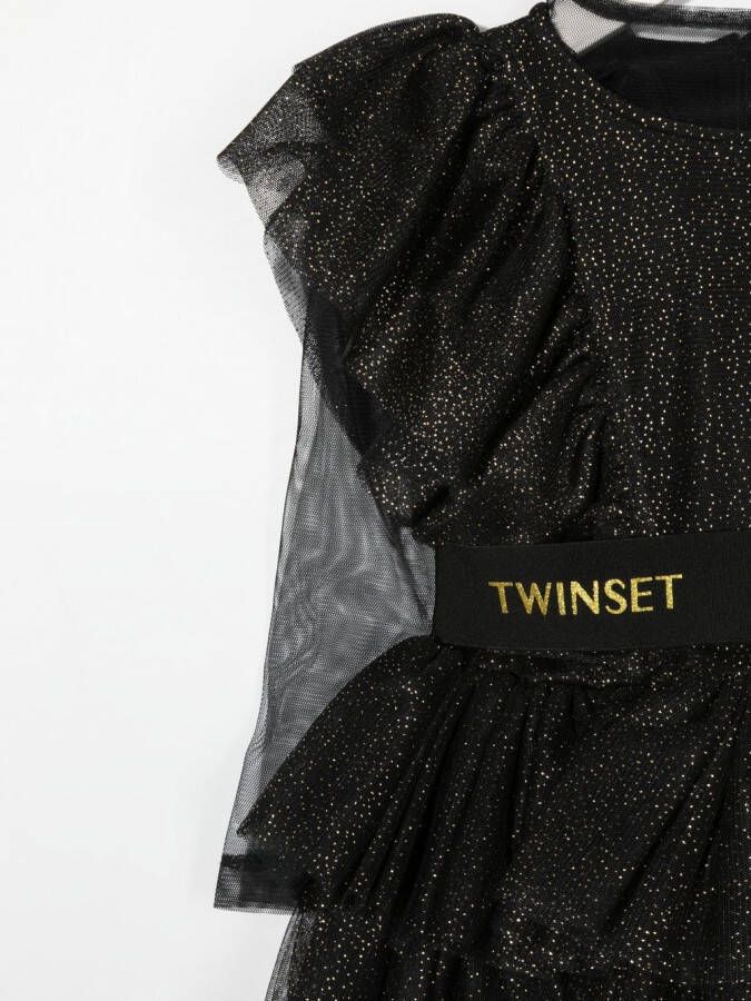 TWINSET Kids Jurk met tulle Zwart