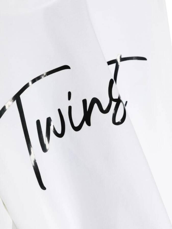 TWINSET Kids T-shirt met logoprint Beige