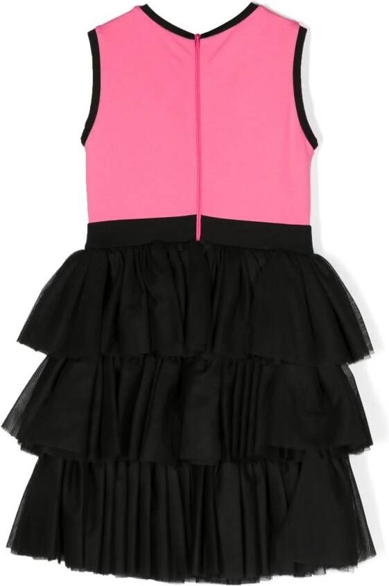 TWINSET Kids Midi-jurk met ruches Zwart
