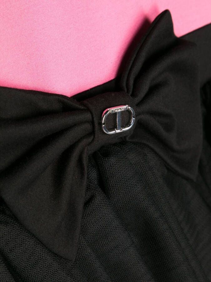 TWINSET Kids Midi-jurk met ruches Zwart