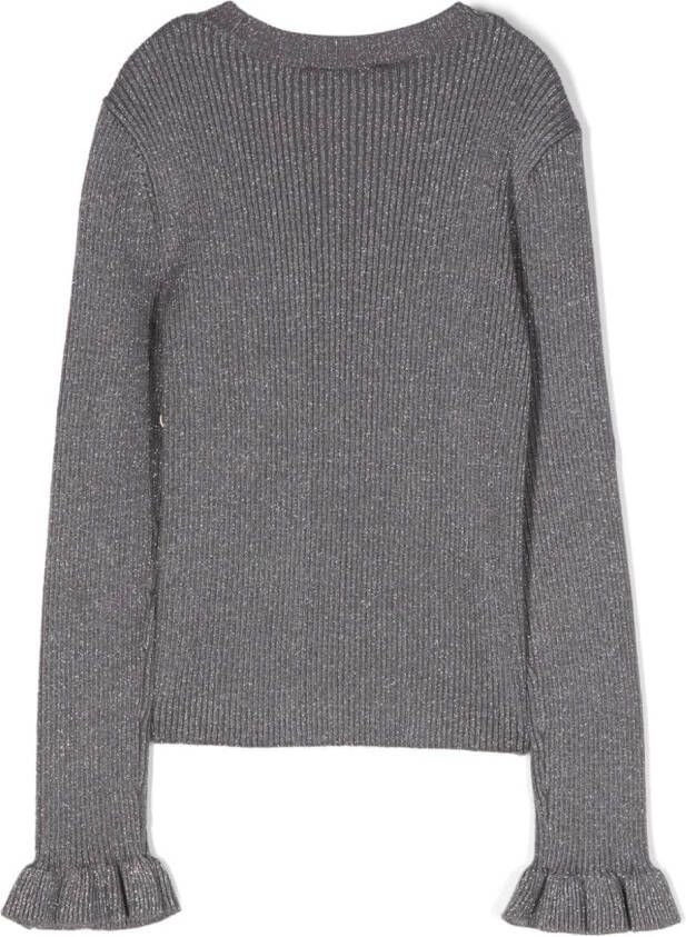 TWINSET Kids Ribgebreide trui Grijs
