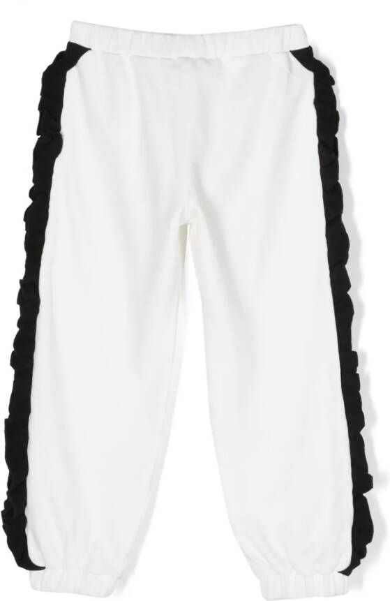TWINSET Kids Trainingsbroek met ruches Wit