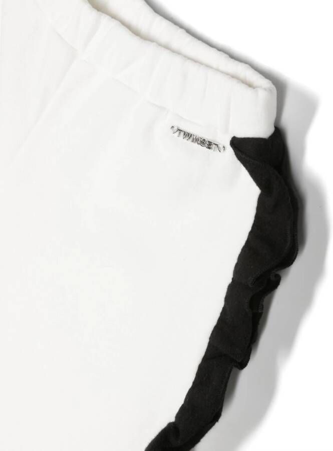 TWINSET Kids Trainingsbroek met ruches Wit