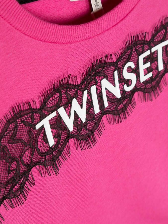 TWINSET Kids Sweater met logopatch Roze